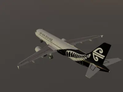 Air New Zealand Airbus a320-232 low poly 3D Model Low-poly 3D model