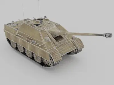 Befehlswagen Jagdpanther Command vehicle Tank Destroyer Low-poly 3D model