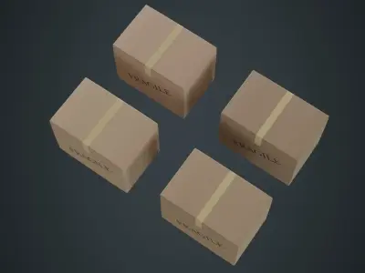 Cardboard Box 1A Low-poly 3D model