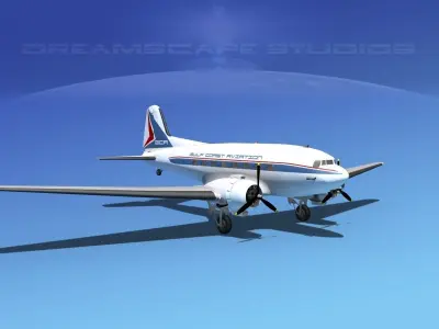 Douglas DC-3 Gulf Coast 3D model