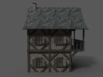 Medieval House 3 Low-poly 3D model