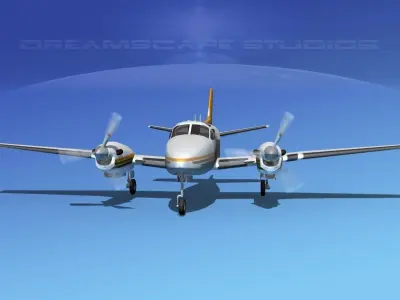 Beechcraft King Air C90 V08 3D model
