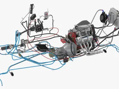 Monster Truck Bigfoot Engine System 3D model