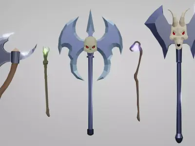 Low-Poly Fantasy Weapons Pack Low-poly 3D model