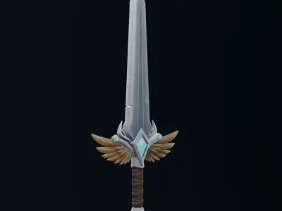 Stylized Fantasy Sword Low-poly 3D model buy