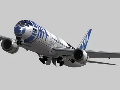 Boeing 787-9 ANA StarWars livery Low-poly 3D model