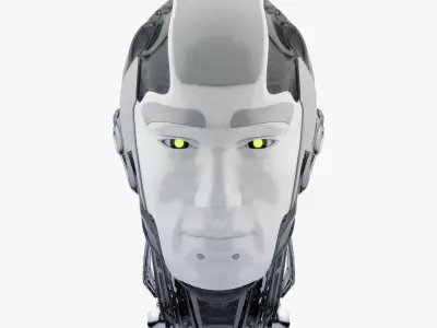 Cyborg head II 3d model 3D model