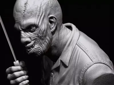 JASON UNMASKED FRIDAY THE 13TH PART 4 BUST 3D Printable 3D model