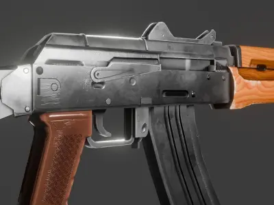 AK74U Game asset low polygon Low-poly 3D model