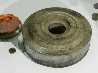 High-Detail TM-62M Anti-Tank Mine 3D Model Low-poly 3D model