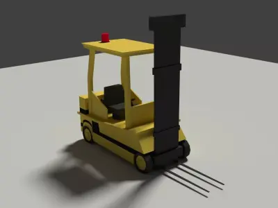 Low Poly Cartoony Forklift Low-poly 3D model