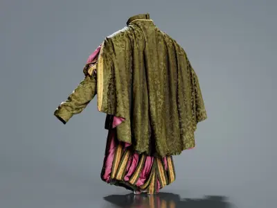 Triangle Decorated Historic Costume Cape Low-poly 3D model