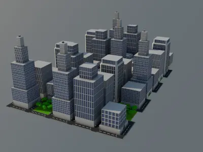 Low Poly Citiy city Free low-poly 3D model
