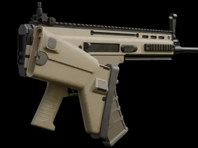 SCAR-H assault rifle Low-poly 3D model