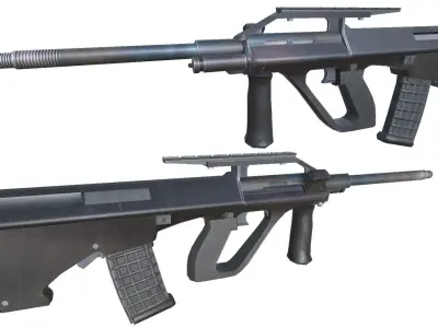 32-AUG-A2-gun model 3d game ready model Low-poly 3D model Low-poly 3D model