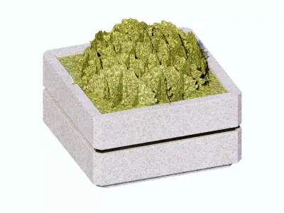 Concrete Planter - Street Commercial Planter 02 Low-poly 3D model