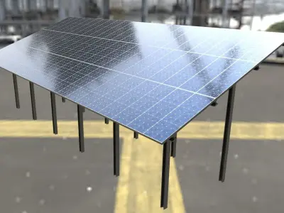 Solarmodule Version 4 - 23000mm Low-poly 3D model