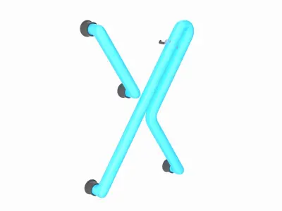 Neon Letter X 3D model
