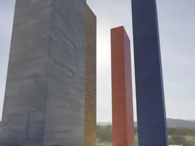 Satelite Towers Low-poly 3D model