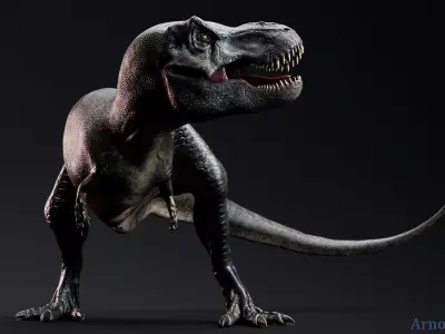 Dinosaur Sub-Adult TRex Model Unreal Engine Project Low-poly 3D model
