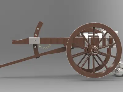 Medieval cannon 3D model