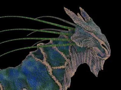 Seasectoid Sea Creature Model with Rig Low-poly 3D model