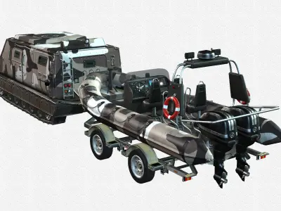 Tracked armored vehicle Low-poly 3D model