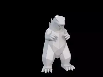 Low Poly Godzilla Sculpture 3D print model