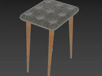 stool with wooden legs Free 3D model