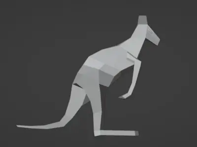  kangaroo low poly 3D model