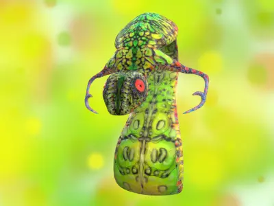 SnakChameleon lizard Free low-poly 3D model