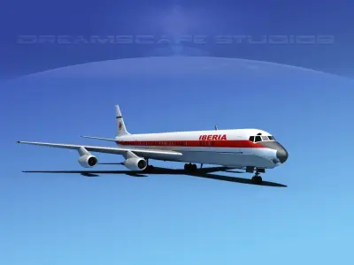 Douglas DC-8-63 Iberia 3D model