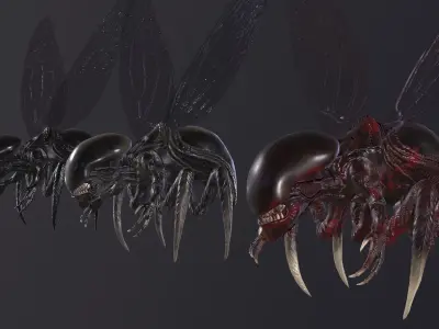 Bug 2 alien creature Low-poly 3D model