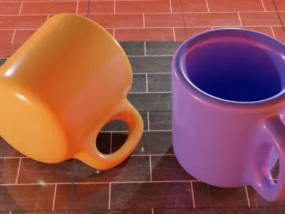 3d Mug two coffee mugs Free 3D model