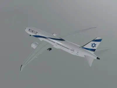 EL AL Boeing 787-9 3d model Low-poly 3D model