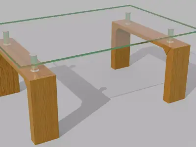 Glass table - furniture - Mesa de cristal - mueble Free low-poly 3D model