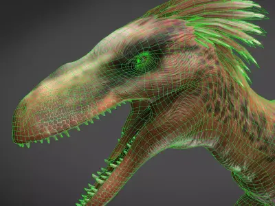Dakotaraptor Low-poly 3D model