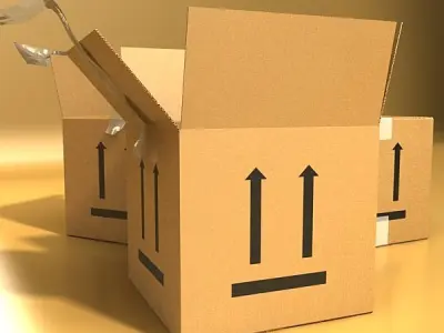 Photorealistic Cardboard Box High Res 3D model