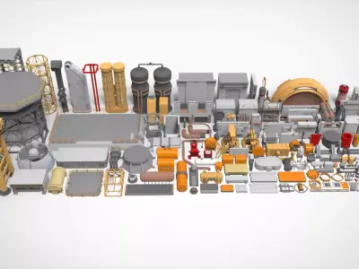 Sci-Fi architecture Elements collection 31 3D model