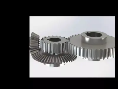 Bevel and Spur Gear Motion Free 3D model