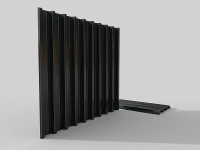 Corrugated galvanized sheets 4 Low-poly 3D model