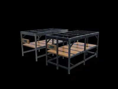 wooden fish tank 3D model