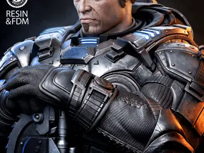 Wicked Video Games Marcus Fenix Portrait Bust 3D print model