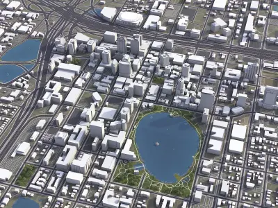 Orlando - 3D City Model Low-poly 3D model