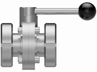 Manual Butterfly Valves - DIN11851 Female Ends - 3D model
