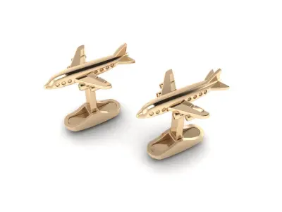 Jewelry Z 1 airplane cufflink gold 3D print model