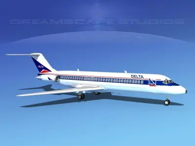 Douglas DC-9 Delta 3D model