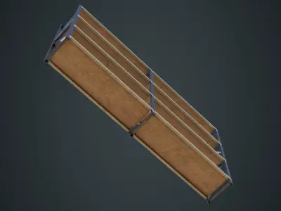Steel Shelf 1B Low-poly 3D model