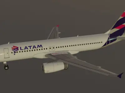 LATAM Airbus a320-232 low poly 3D model  Low-poly 3D model