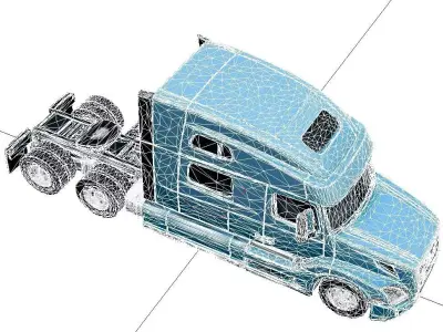 Volvo VNL 760 Highway Sleeper Semi Truck Model 3D model